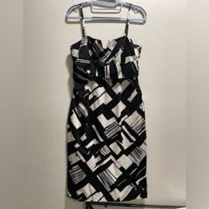 White House Black Market Black and White Spaghetti Strap Sundress